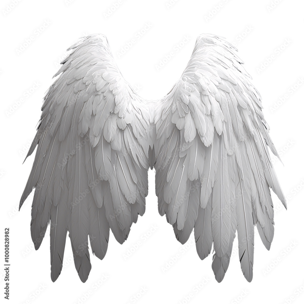 White angel wings isolated transparent background heavenly spiritual symbol of hope White angel wings isolated transparent background heavenly spiritual symbol of hope