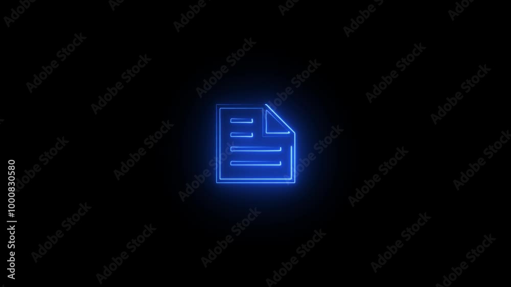 Glowing neon Folder icon isolated. Glowing neon line File document icon . Glowing neon Folder icon isolated. Glowing neon line File document icon .