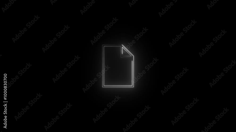 Glowing neon Folder icon isolated. Glowing neon line File document icon . Glowing neon Folder icon isolated. Glowing neon line File document icon .