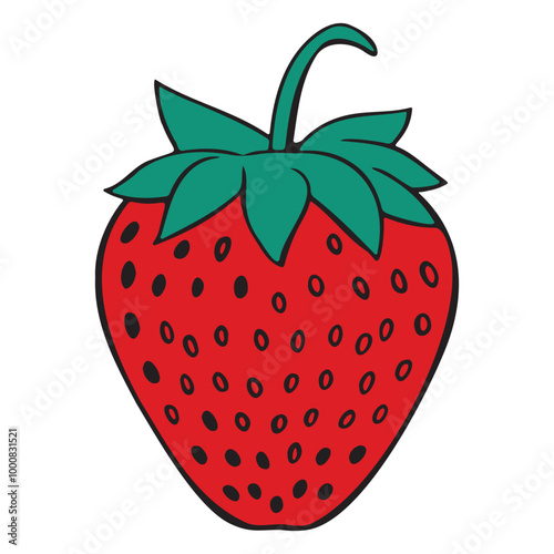 Strawberry icon vector art illustration.