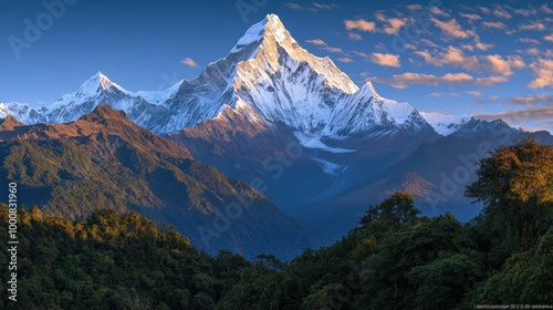 Majestic Mountain Peaks in the Himalayas