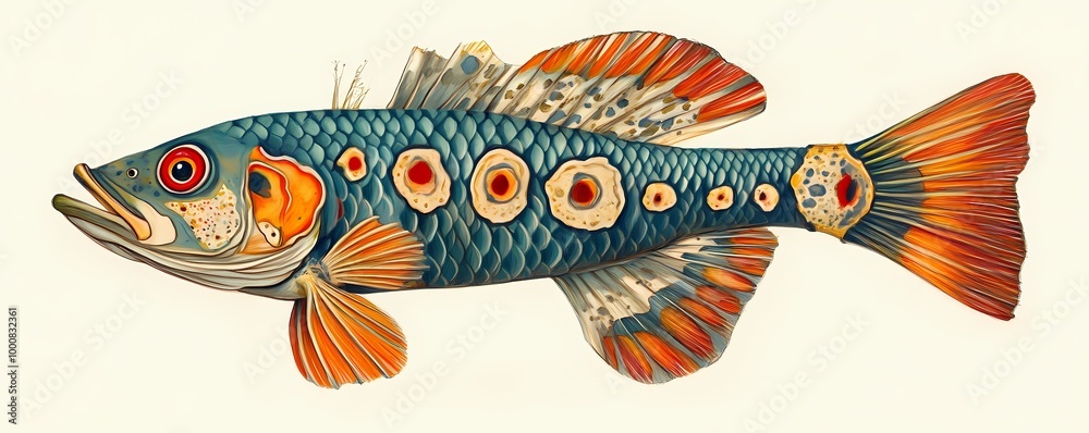 A detailed drawing of a butterfly peacock bass A detailed drawing of a butterfly peacock bass