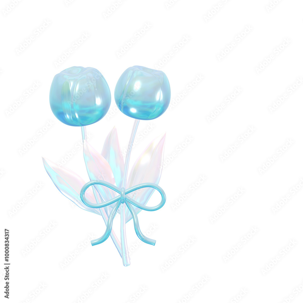 Glossy Y2K-Inspired Blue Ocean 3D Flower Glossy Y2K-Inspired Blue Ocean 3D Flower