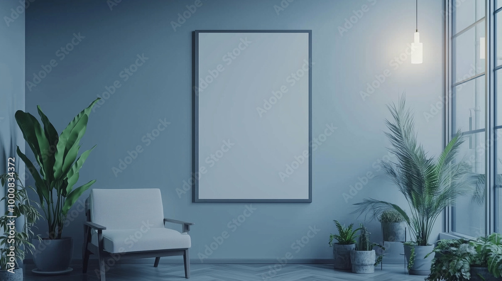 Beautiful Luxury Interior Mockup | Vertical Empty Poster Display in Modern Room | Elegant, Stylish Wall Decor Template for Design & Art Presentation Beautiful Luxury Interior Mockup | Vertical Empty Poster Display in Modern Room | Elegant, Stylish Wall Decor Template for Design & Art Presentation
