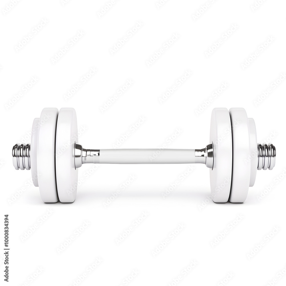 Pristine Dumbbells on White Background Showcasing Fitness and Strength Pristine Dumbbells on White Background Showcasing Fitness and Strength