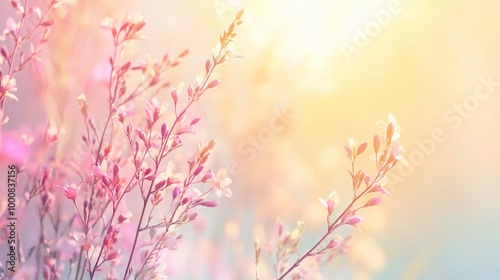 Delicate Pink Flowers in Soft Light Background