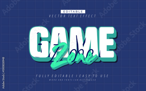 3d editable game zone text effect graphic style template