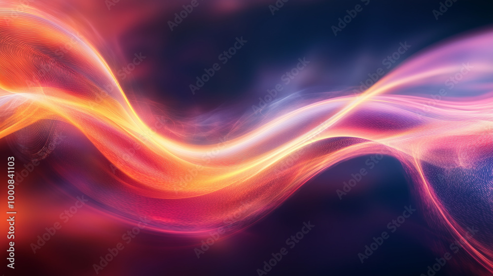 Fototapeta premium Wizualizacja energii w postaci kolorowych fal i linii, które płyną przez tło, tworząc wrażenie nieskończonego ruchu.