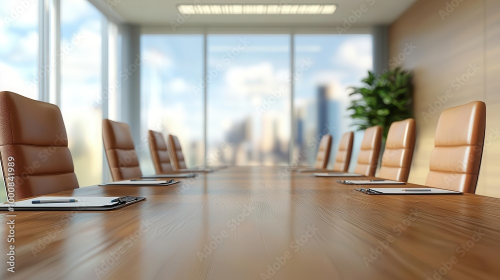 Boardroom with empty seats, business closures due to recession, CGI, Sharp Focus, High Resolution, 3D illustration Boardroom with empty seats, business closures due to recession, CGI, Sharp Focus, High Resolution, 3D illustration