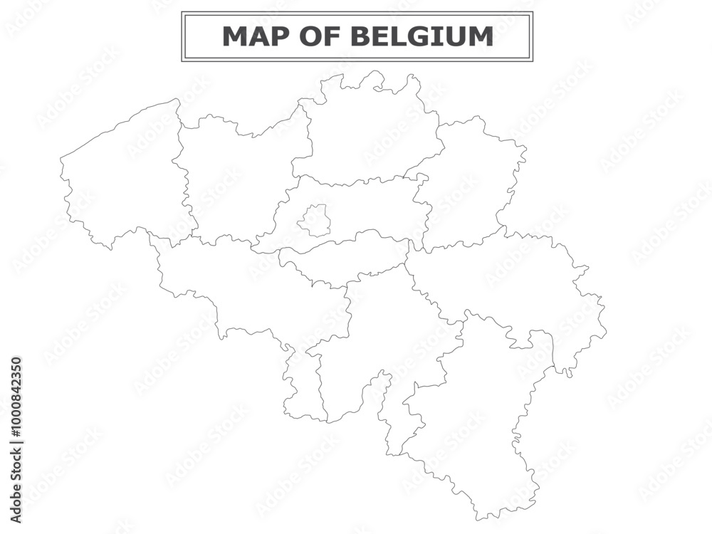 Fototapeta premium European Country Geography Political map. Political map of country with capital, province or state capital, major cities and town.