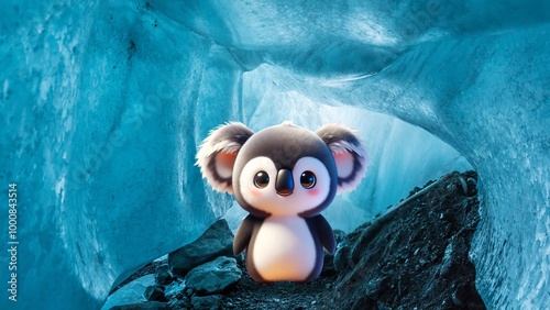 Penguin in ice cave – Fantastical 3D Design
