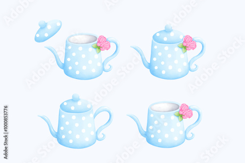Watercolor Cute Teapot Illustration Hand Drawn Cozy Tea Design