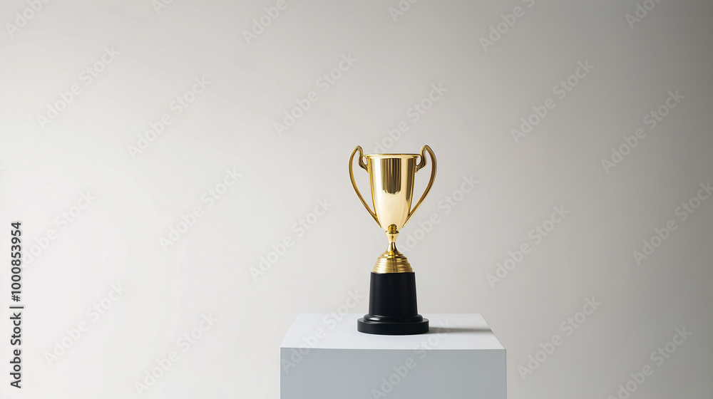 golden trophy on white background symbolizing achievement and success golden trophy on white background symbolizing achievement and success