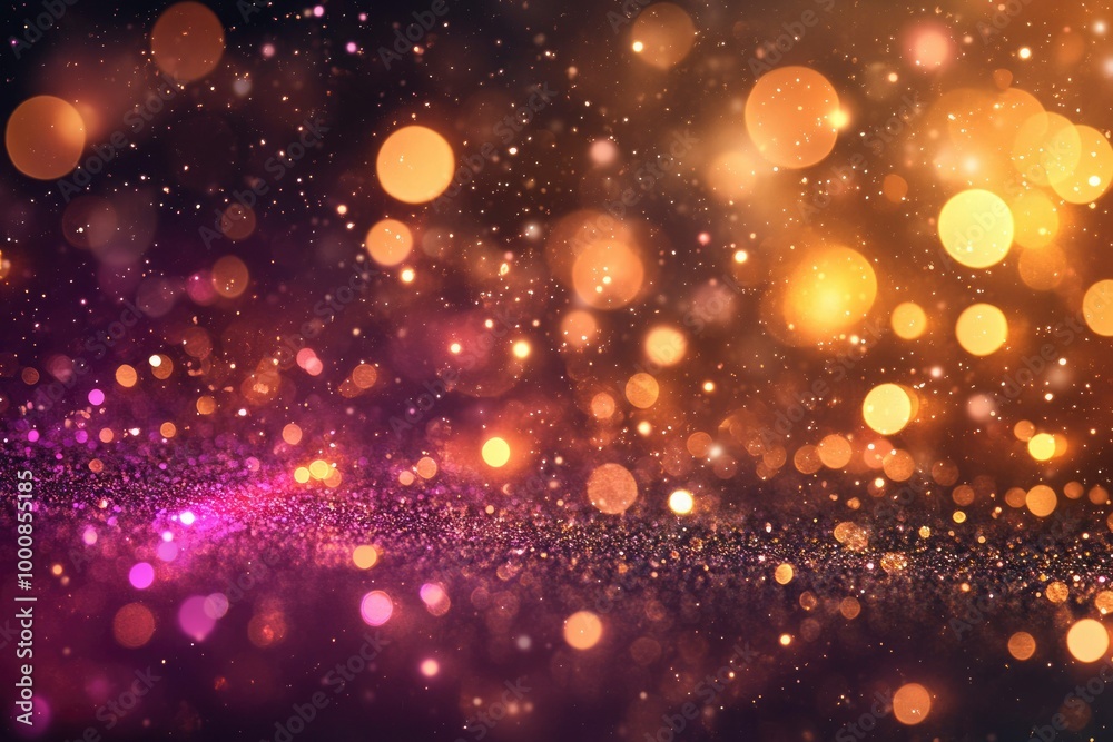 Abstract Background of Shimmering Gold and Purple Lights Abstract Background of Shimmering Gold and Purple Lights
