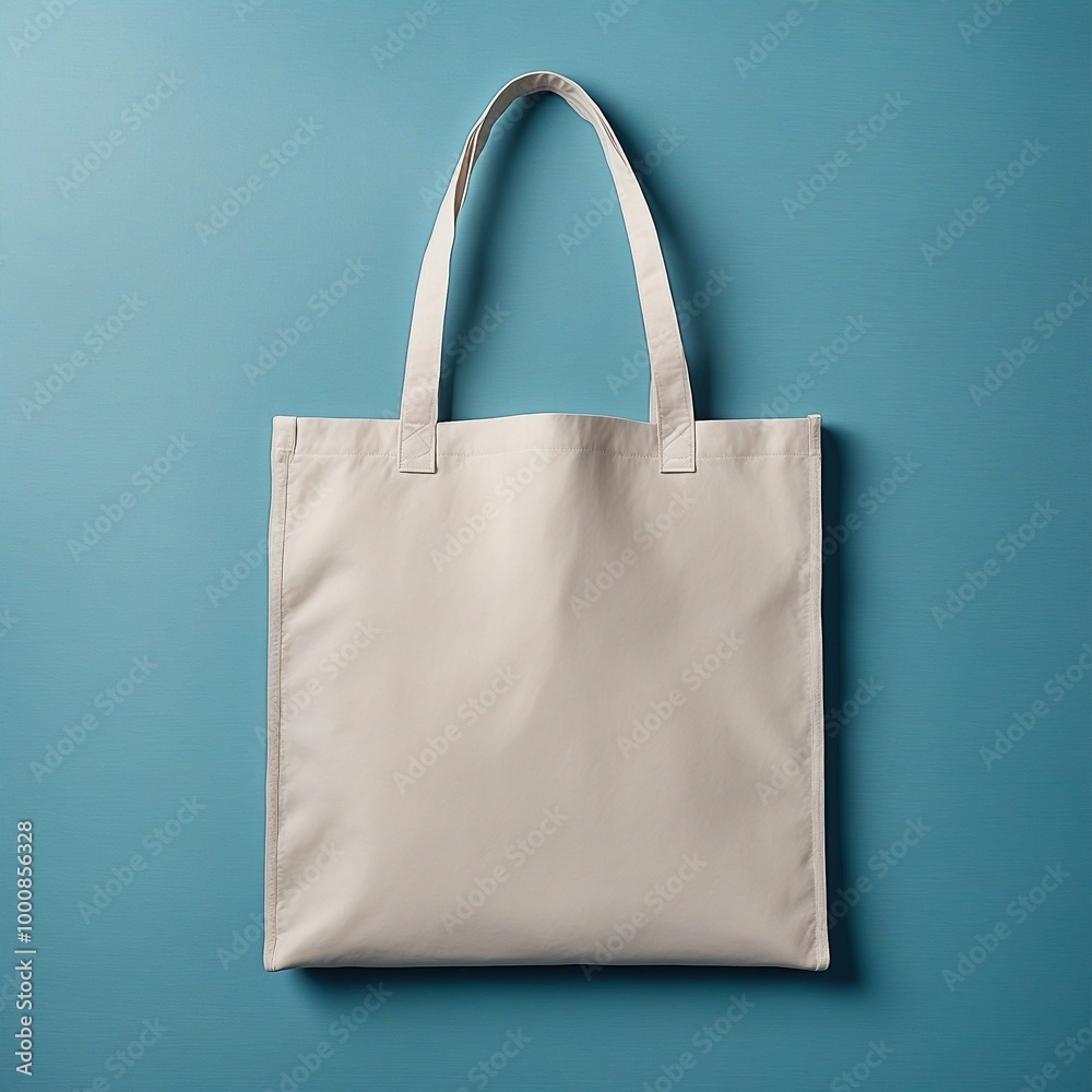 Blank White fabric tote bag with handle mockup canvas.Reusable eco friendly shopping bag to branding