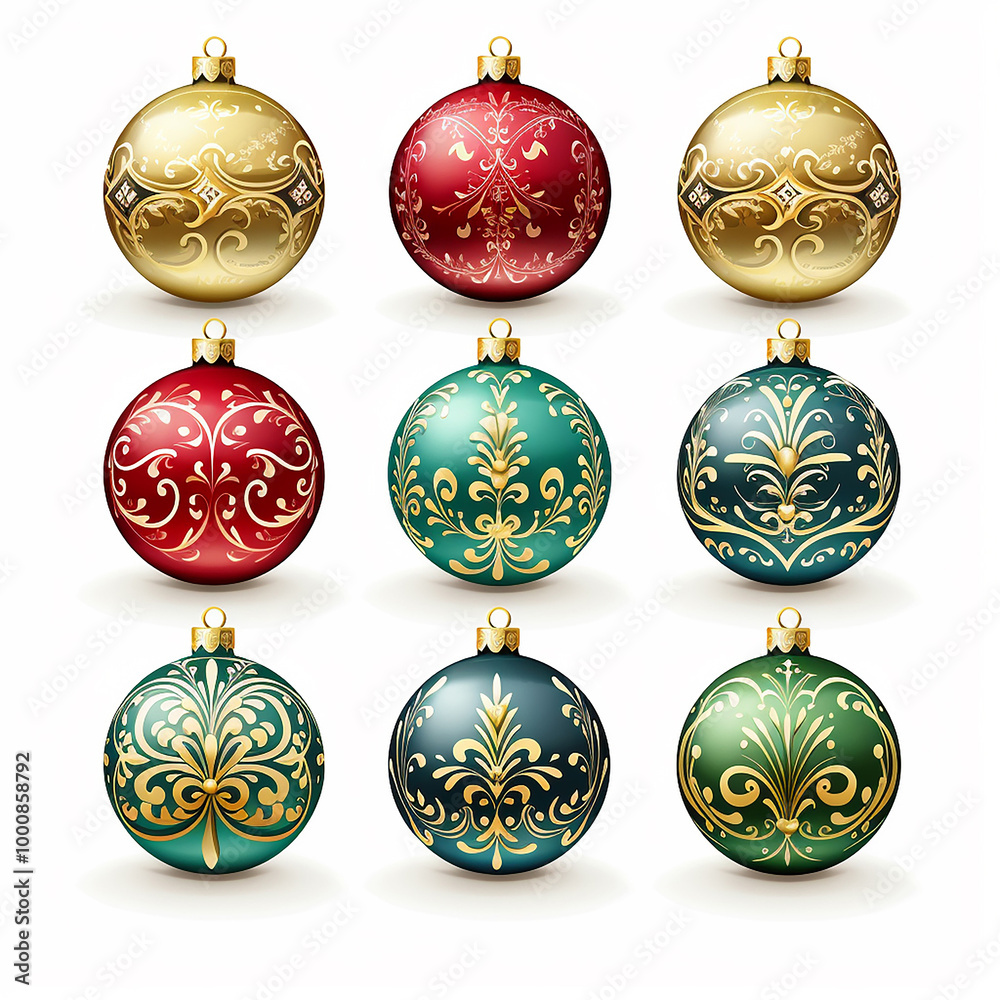 Christmas Ornament Clipart Set for Holiday Decorations Christmas Ornament Clipart Set for Holiday Decorations