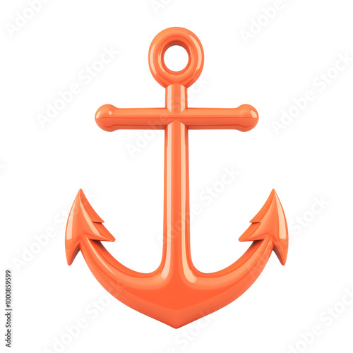 Vibrant 3D Anchor Icon for Stability and Nautical Themes photo