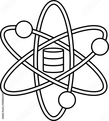 Data science icon outline illustration vector