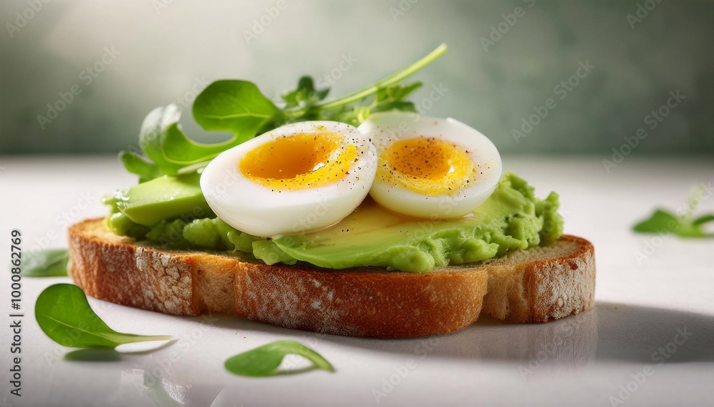 toast with avocado, tomato and green leaves on the table, healthy breakfast toast with avocado, tomato and green leaves on the table, healthy breakfast