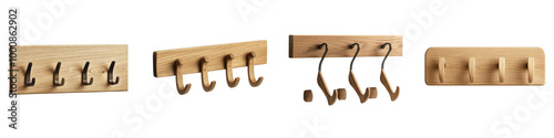 Wooden Wall Mounted Storage Organizer with Multiple Hooks for Hanging and Displaying Coats Hats Bags Towels and Other Household Items in a Stylish and Functional Way
