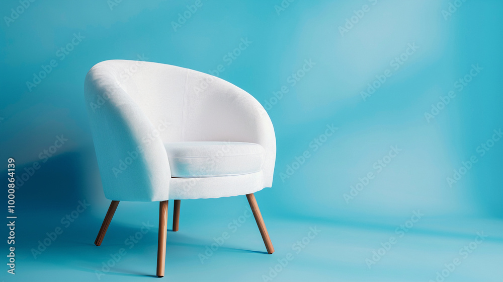 Arm chair on a blue background Arm chair on a blue background