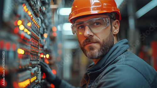 Electrician Working on Electrical Panel