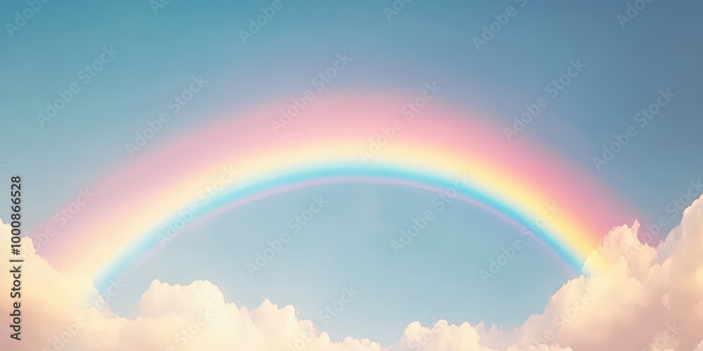 Beautiful Rainbow in a Clear Blue Sky Beautiful Rainbow in a Clear Blue Sky