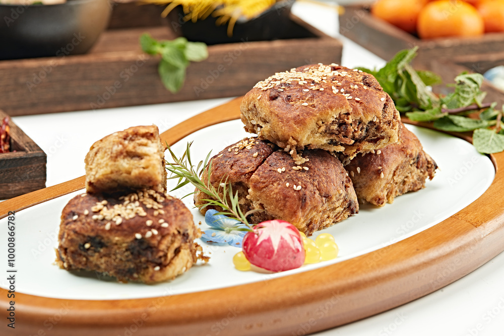 Sesame sauce brown sugar chess pieces burned Sesame sauce brown sugar chess pieces burned