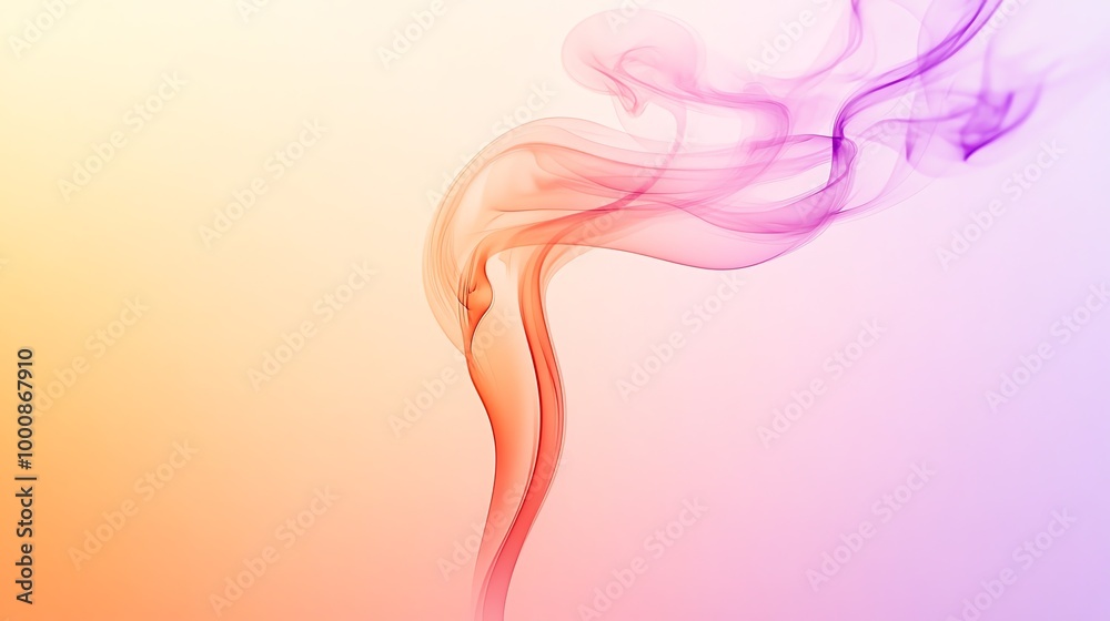 A swirling abstract design of pink and orange smoke on a white background. A swirling abstract design of pink and orange smoke on a white background.