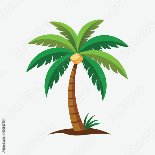 Palm Tree Vector | Tropical Tree Illustration for Summer, Vacation, and Nature-Themed Design Projects