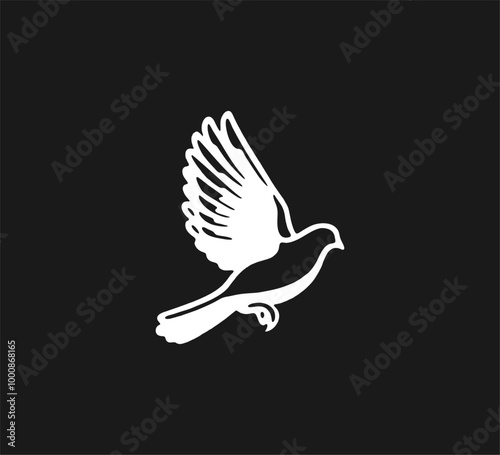 dove bird simple logo template vector photo