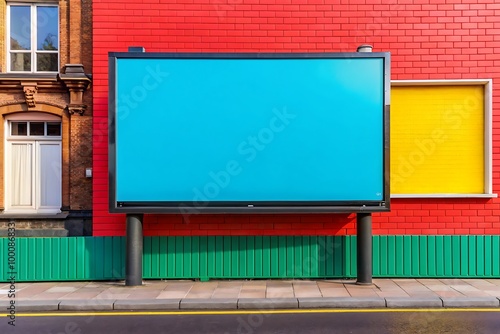 Blank Billboard on Street Wall Outdoor Advertising Mockup