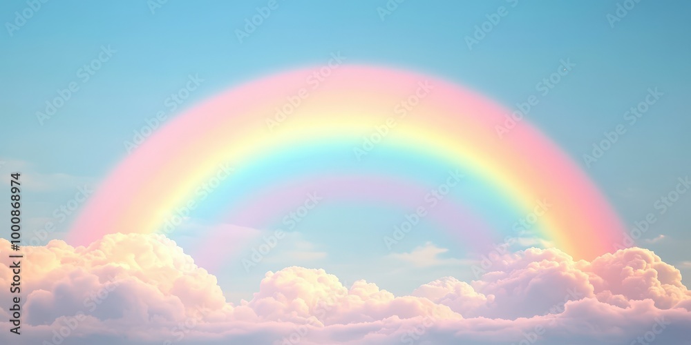 Stunning Rainbow Against a Serene Sky Stunning Rainbow Against a Serene Sky