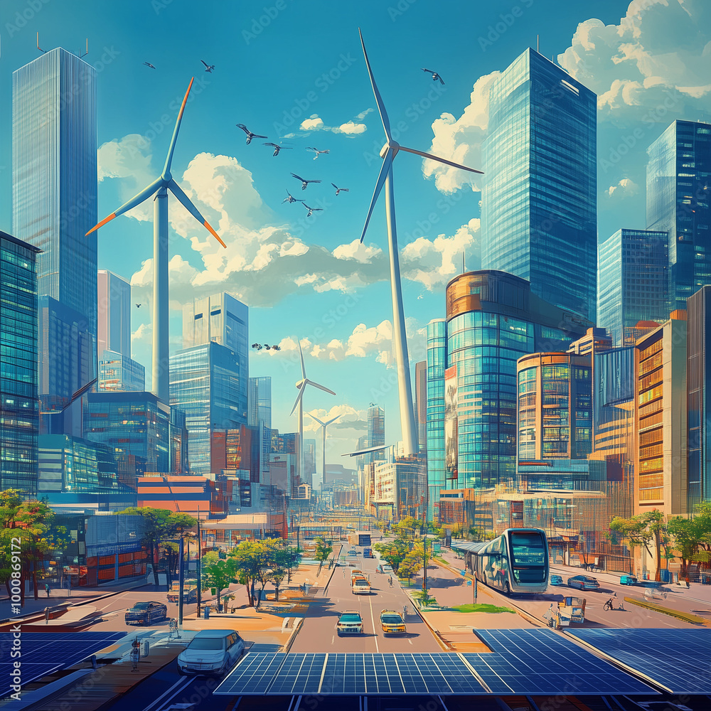 Naklejka premium Clean Energy Future