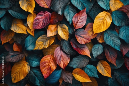 Close-up of colorful leaves