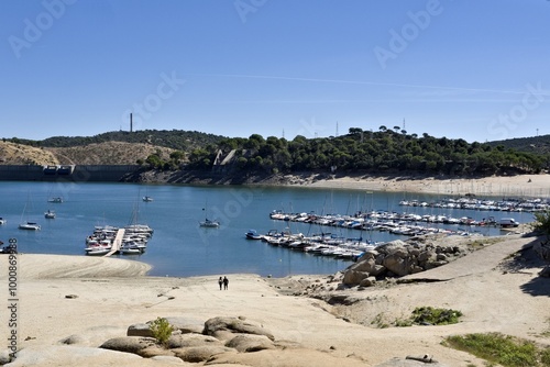 view of the marina at the san juan reservoir 