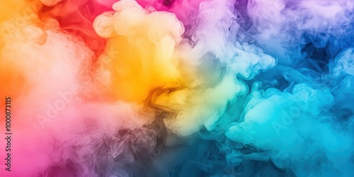 Vibrant Colorful Smoke Background with Rainbow Hues