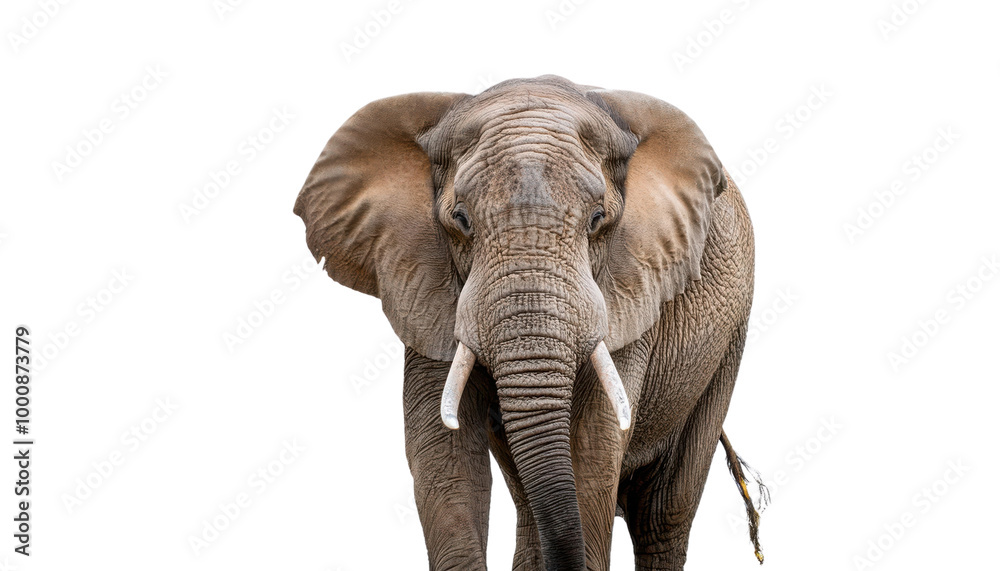 Fototapeta premium Elephant, white isolate background transparent