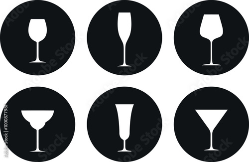 Wineglass logo. Icon. Isolated wineglass on white background