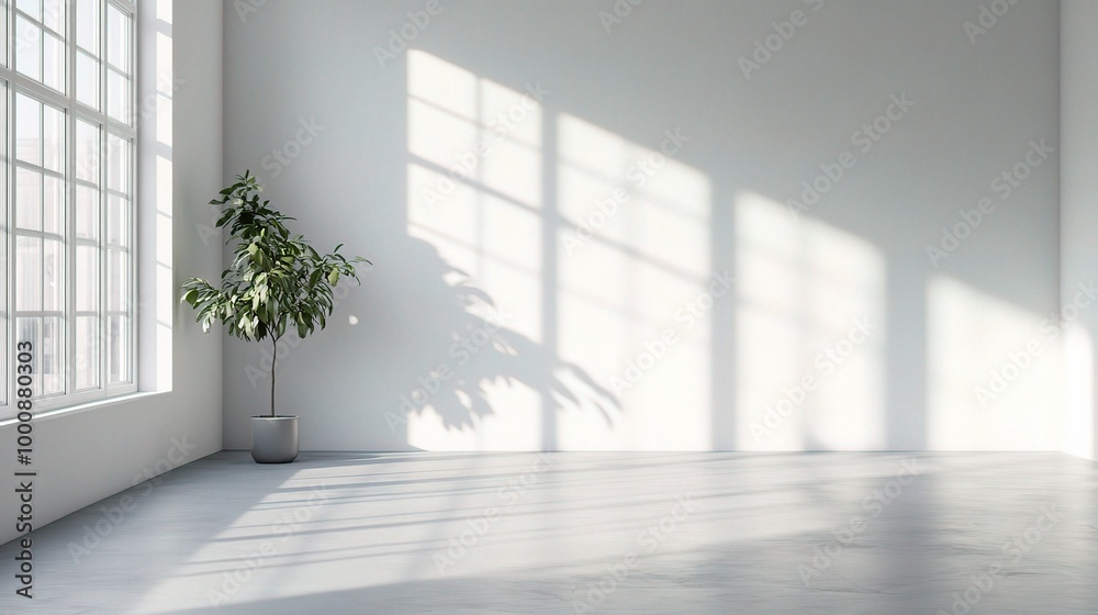 Minimalist Interior with Natural Light and Tree Minimalist Interior with Natural Light and Tree