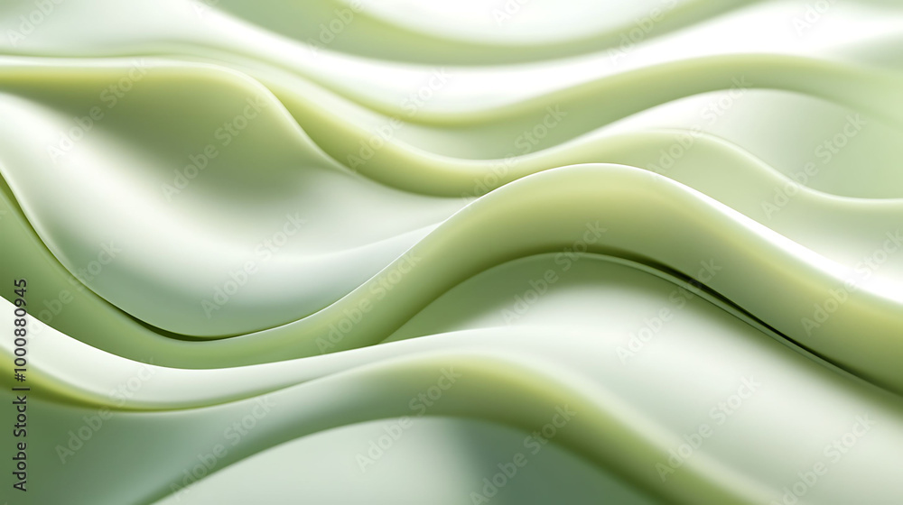 Obraz premium Abstract green wavy background.