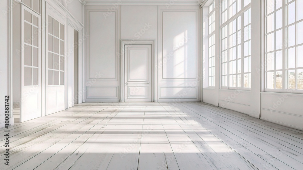 Fototapeta premium Bright and Spacious White Interior Room