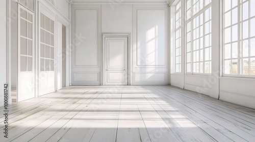 Bright and Spacious White Interior Room