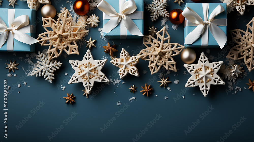 Fototapeta premium Merry Christmas and Happy Holidays greeting card