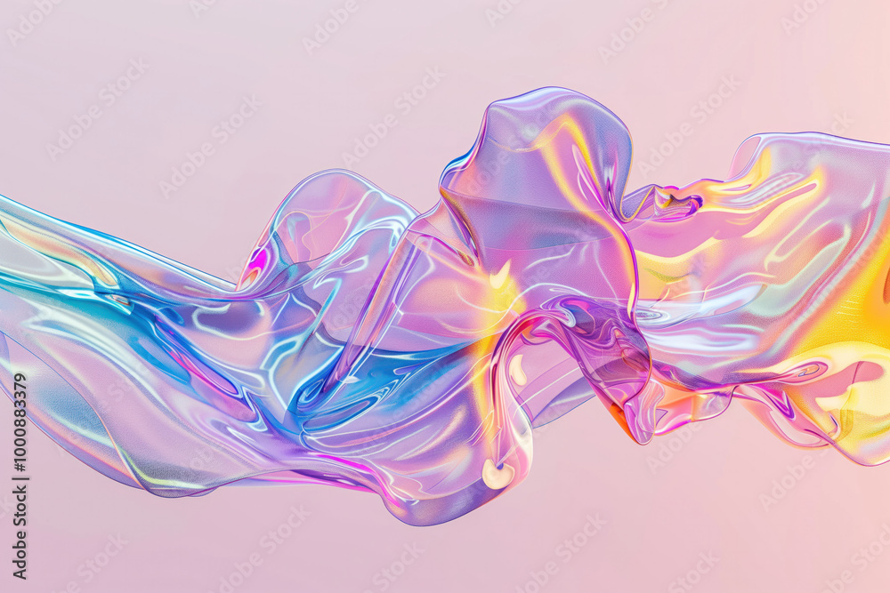 Abstract Holo Liquid, Generative AI Abstract Holo Liquid, Generative AI