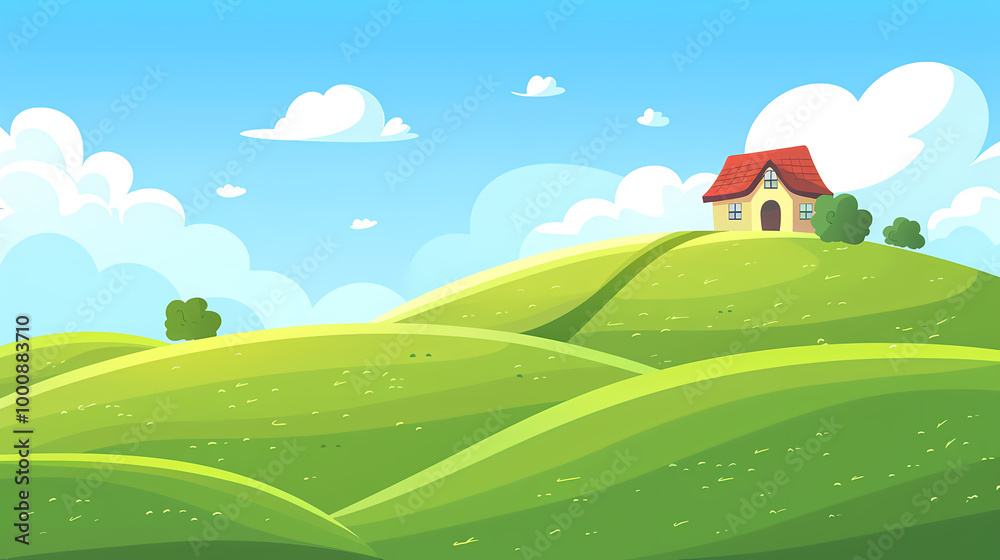 Fototapeta premium house on the hill