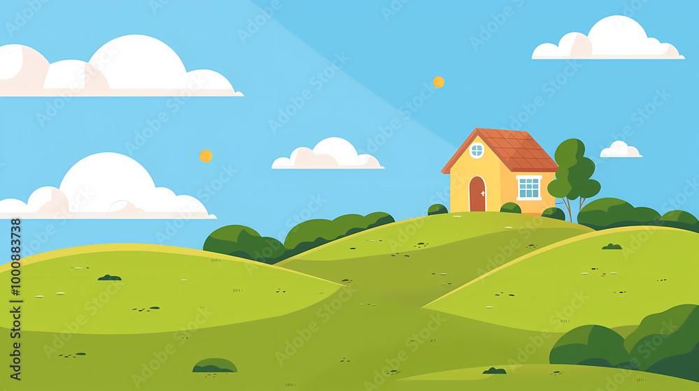 Naklejka premium house on the hill