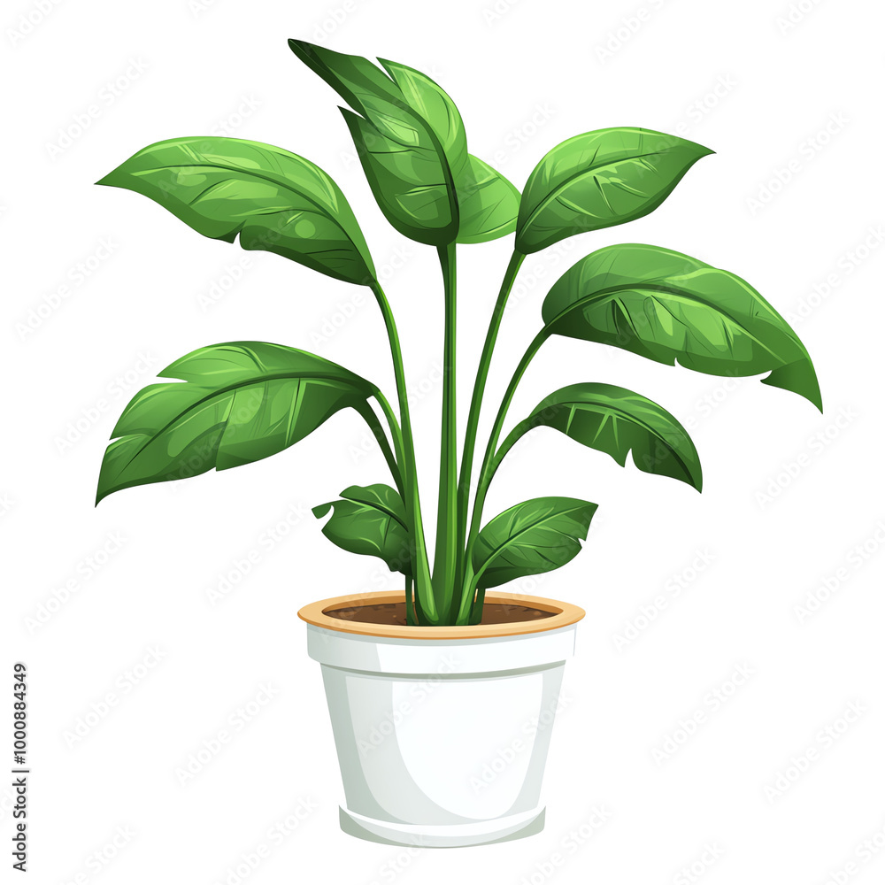 home potted plant, cartoon style home potted plant, cartoon style