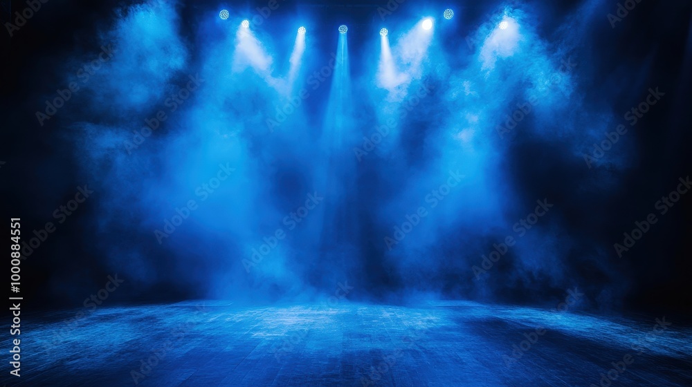 custom made wallpaper toronto digitalDramatic Blue Stage with Fog and Lights