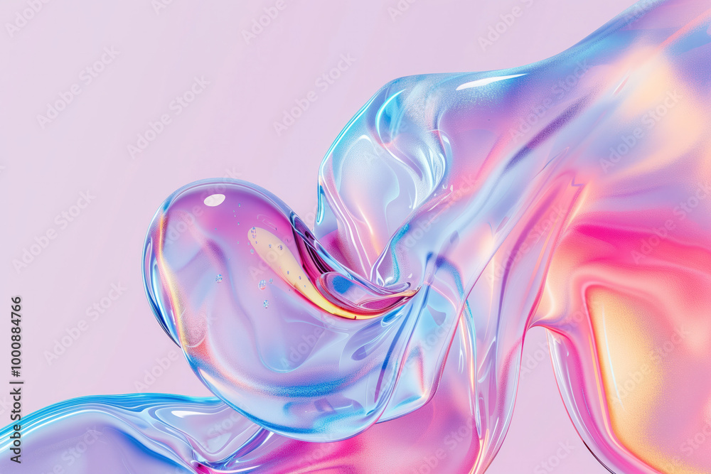 Fototapeta premium Abstract Holo Liquid, Generative AI